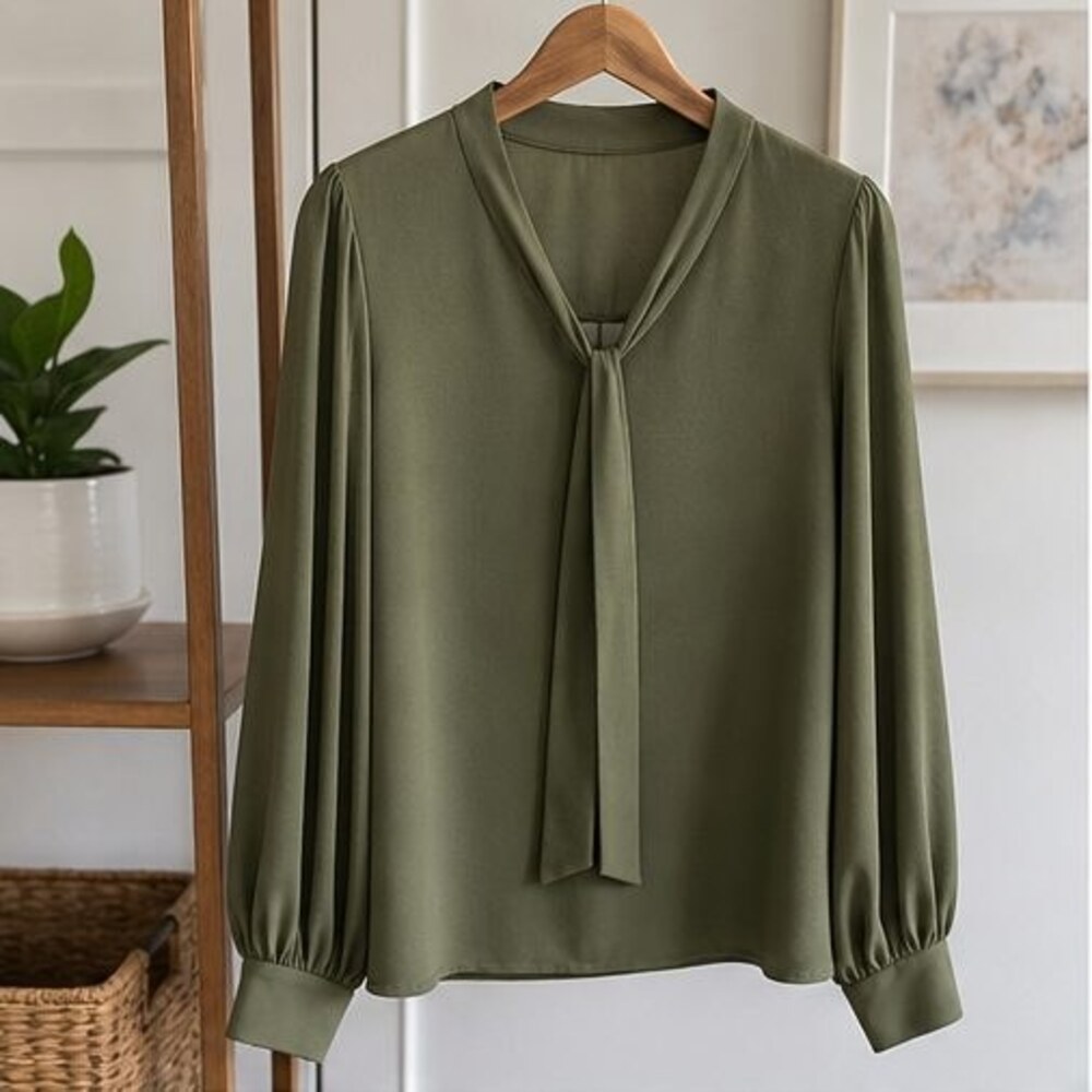 Olive Smocked Top